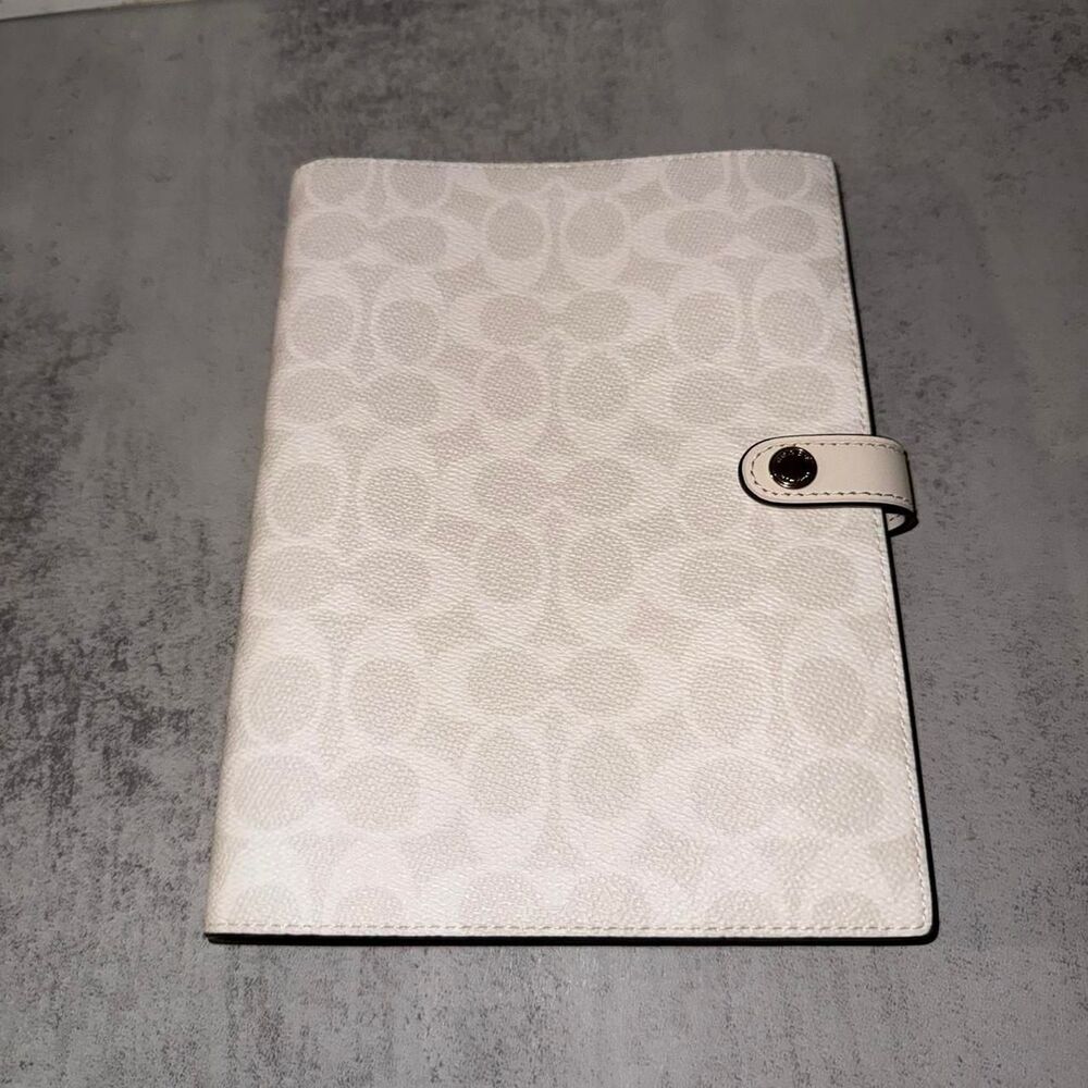 Coach chalk white planner notebook